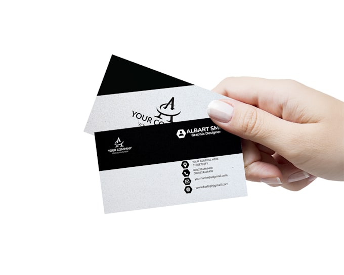 create  minimalist, unique business card ready for print