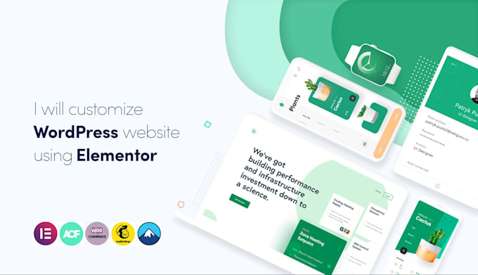 customize wordpress website using elementor