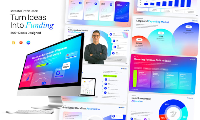 design a startup pitch deck for seed and series a fundraising