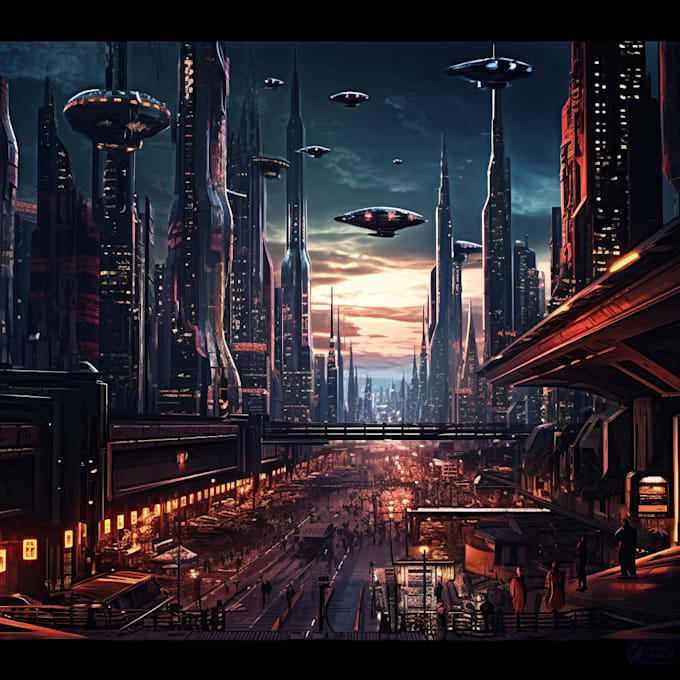 Create cyberpunk futuristic city art by Amisesh43 | Fiverr