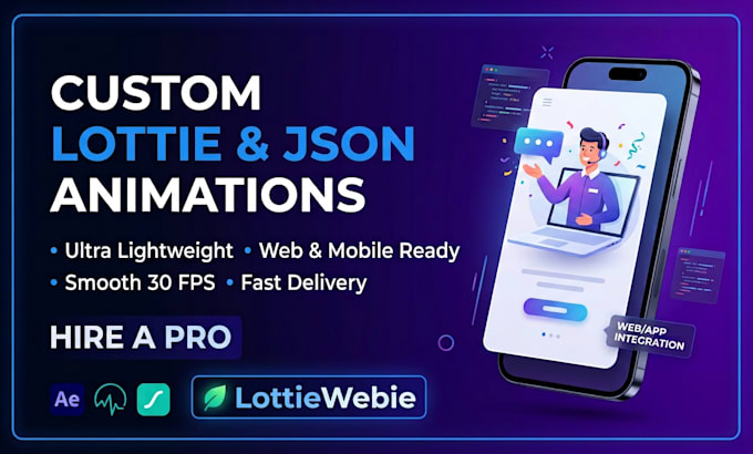 create custom lottie animations for web, app, logo, and icons