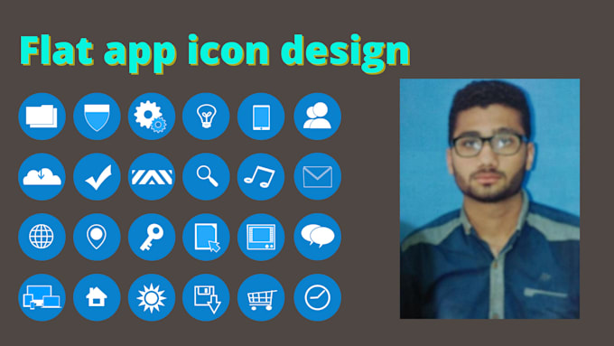 create a flat app icon design for you