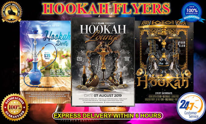 design hookah lounge flyers within 6 hours