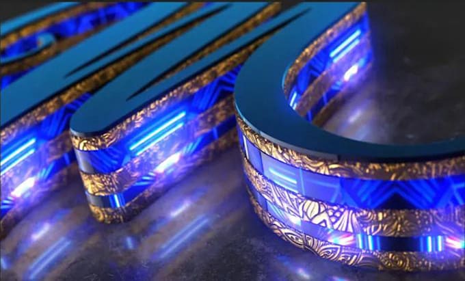 do 3d cinematic and neon logo animation