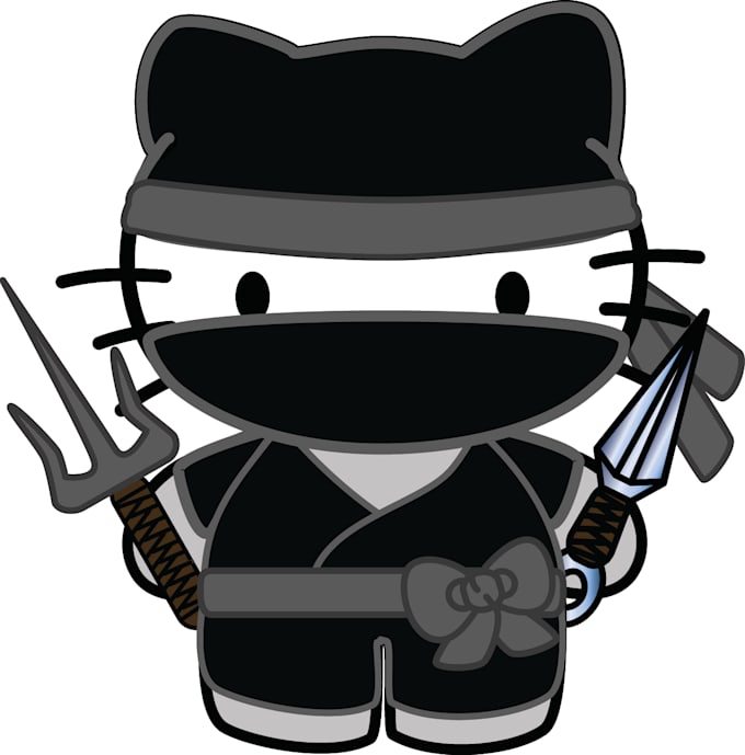 Make A Vector Hello Kitty Character By Sublimegraphics Hello kitty black vector logo free download category : make a vector hello kitty character by