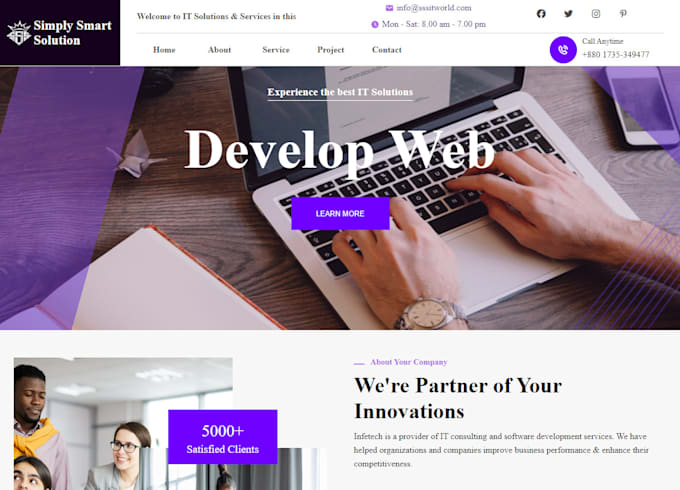 develop your website with PHP laravel framework