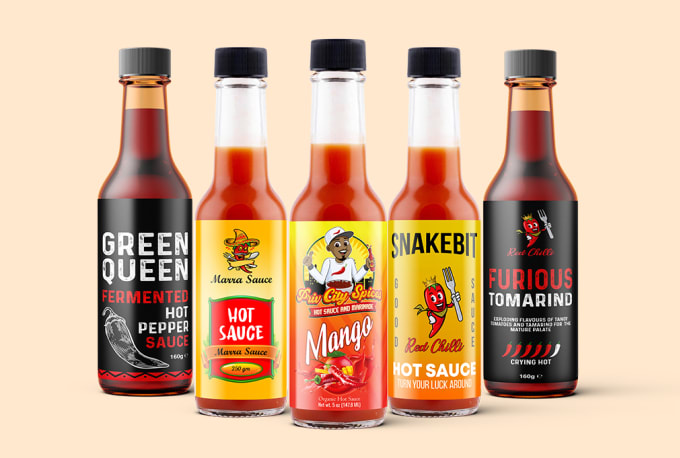 Hire a freelancer to do product label design, spice label, hot sauce label design