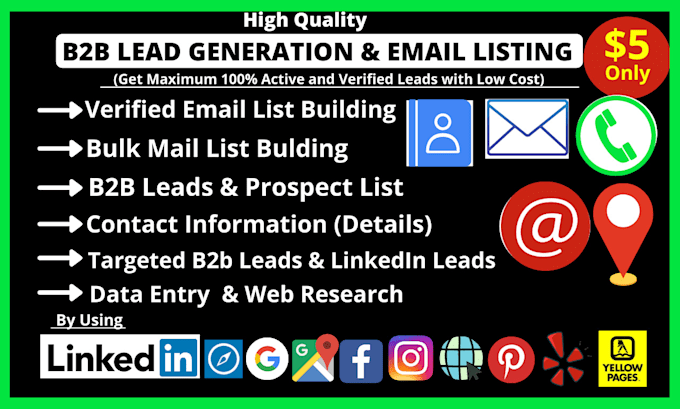 provide targeted b2b lead generation, email, bulk mail list