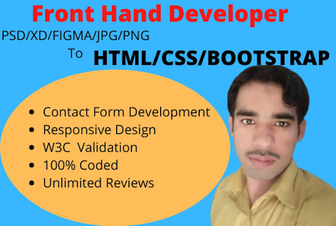 Make your front hand website by html ,css by Kashif786azam | Fiverr