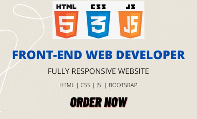 Be create front end web developer using html, css, js by ...