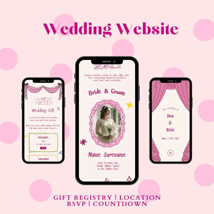 design wedding website or any event invitation with rsvp
