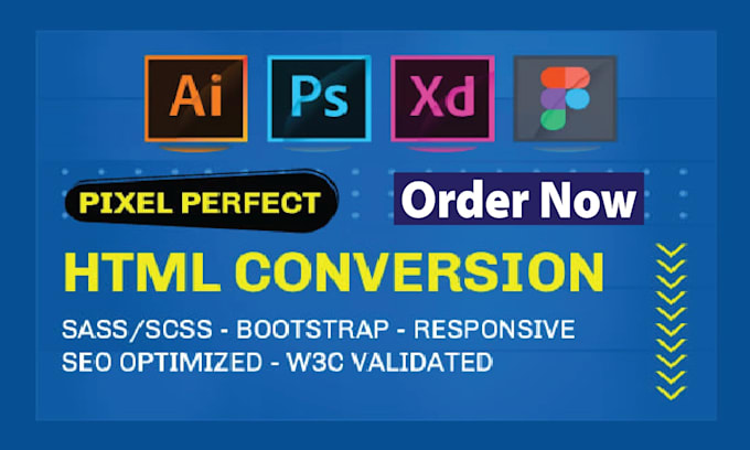 convert PSD to HTML, figma to HTML, responsive