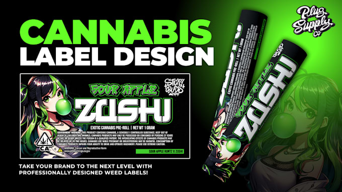 design cannabis pre roll, jars and weed product packaging