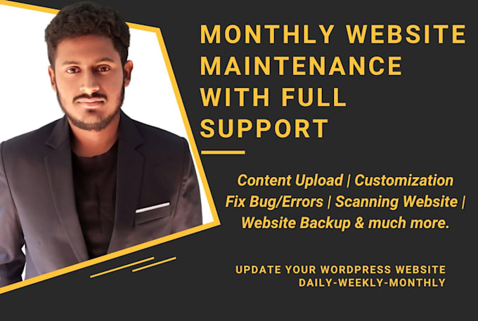 do maintenance your wordpress website monthly with full support