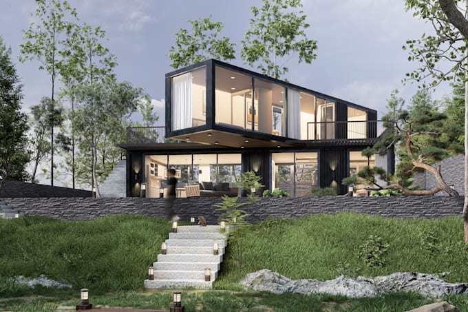 create architectural realistic rendering