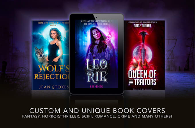 design a book cover for fantasy, scifi, horror and others