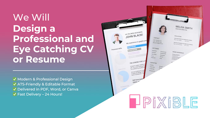 design a professional and eye catching CV or resume