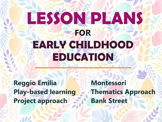 design lesson plans for early childhood education