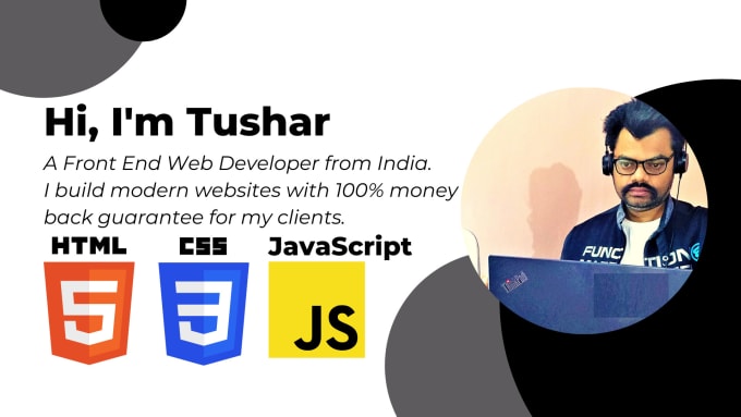 Build modern and responsive website using html css js by Tusharthe | Fiverr