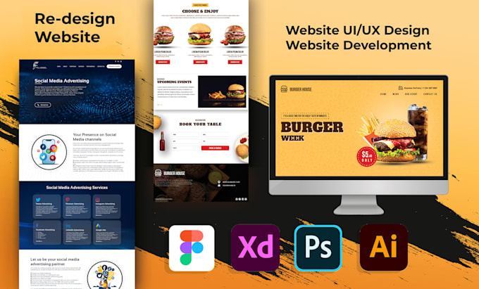 Do modern website ui ux design in adobe xd, figma and psd by ...