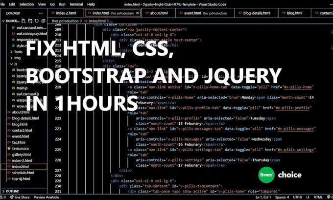Fix css , html, bootstrap and jquery errors by Dynamitetech1 | Fiverr