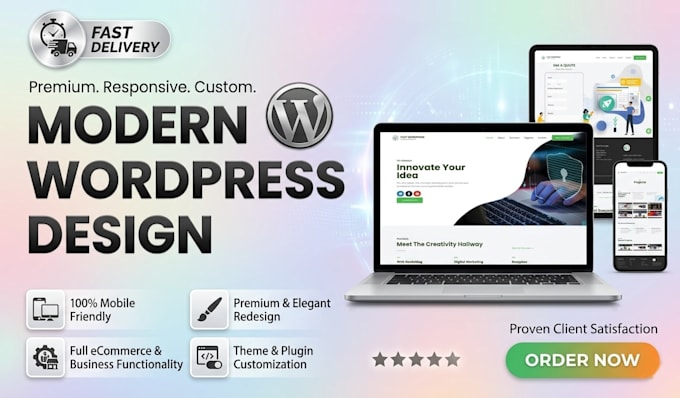 design and develop a responsive wordpress website using elementor in 2 day