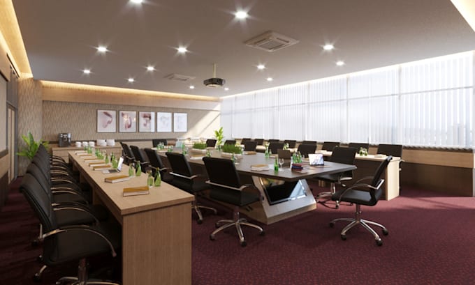 design photorealistic rendering office, co working space
