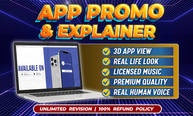 create a stunning app promo or explainer video with 3d visuals and voiceover