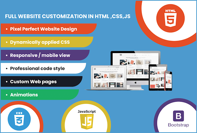 Create creative responsive website html css js bootstrap by Esarali779 ...