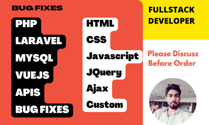 Fix Errors Bugs In Html Css Bootstrap Js Jquery Laravel Php Mysql Vuejs By Mohsan