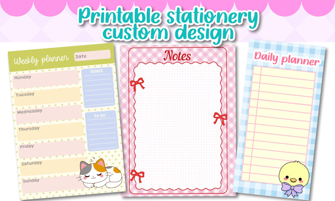 design cute stationery and planner pages for your brand