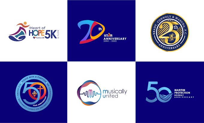 create professional logo for anniversary event and charity