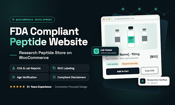 design peptide website research peptide fda complaint peptide website