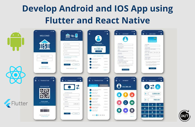 Develop android and ios apps using react native or flutter by Misbah236 ...