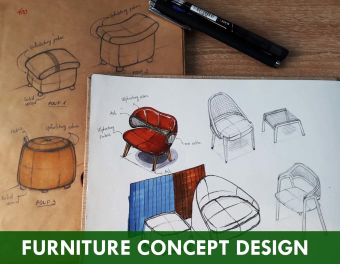 Detail design of furniture and product sketch | Upwork