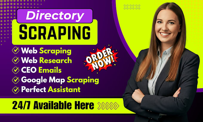 do cheap data entry work, scrap data from business directories as a smart va