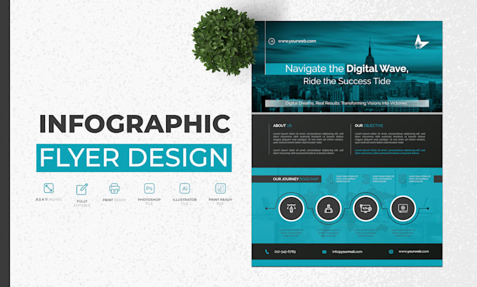 design a professional infographic flyer or brochure for your business