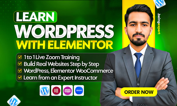 be your elementor and wordpress instructor, teacher via zoom 1 to 1