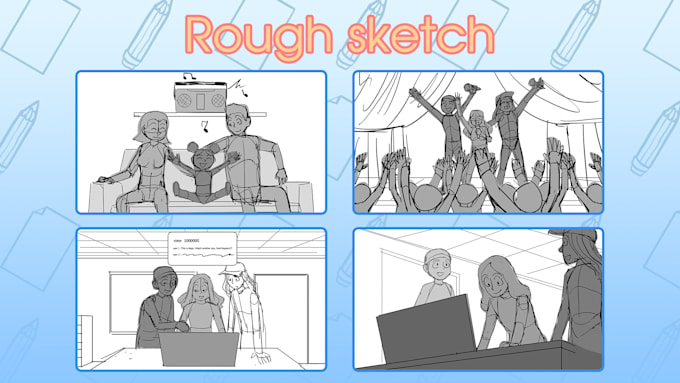 draw your storyboard for shortfilms, book, tvc