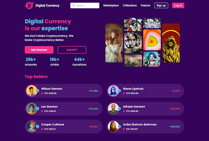 create app UI design and website nft UI UX design