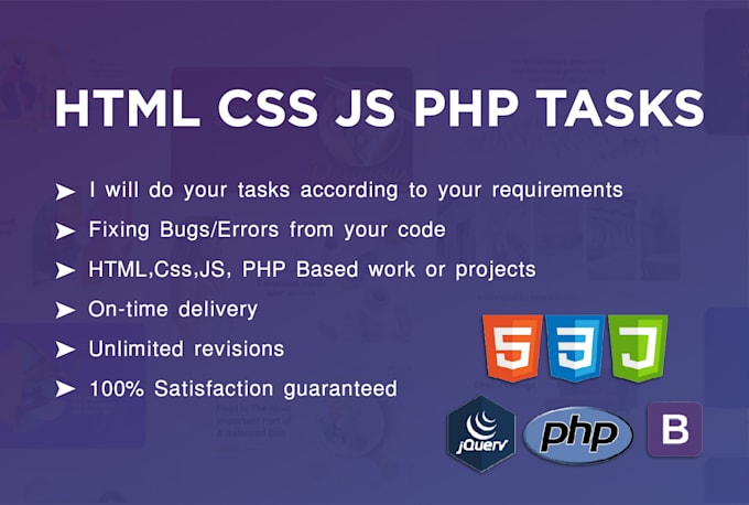 Do html, css, php and javascript related tasks by Iqbal138 | Fiverr