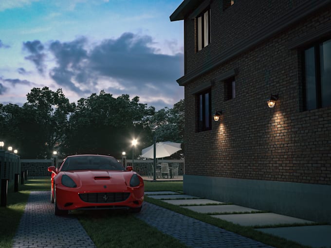 do design and 3d visualization for exterior space