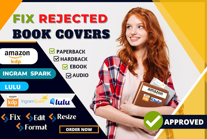 edit, fix, resize, format paperback cover ebook cover amazon kindle kdp