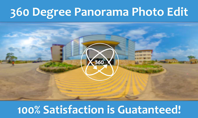 do professional 360 degree panorama photo editing, stitching, and tripod remove