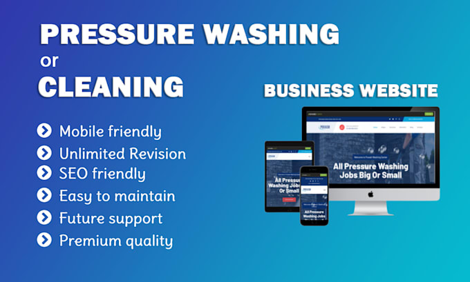 create pressure washing or cleaning company website
