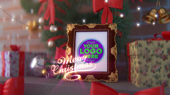 customize merry christmas greetings intro video