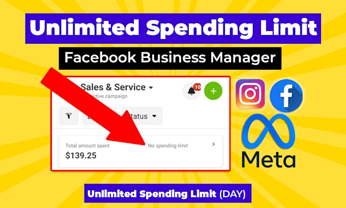create unlimited spending limit facebook business manager or ads account