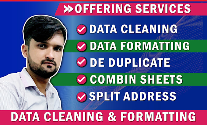 do excel data entry, copy paste, data cleaning, and formatting