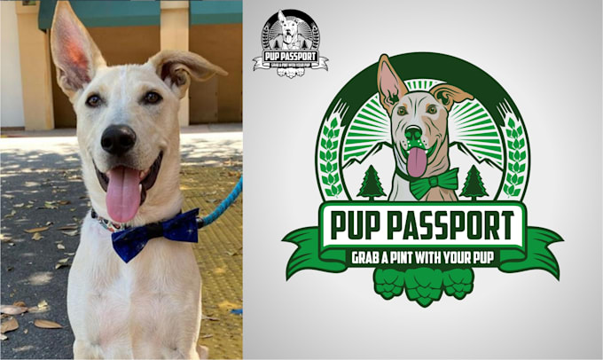 design a professional dog cartoon logo with copyright