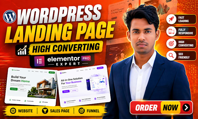 design or redesign wordpress landing page with elementor pro